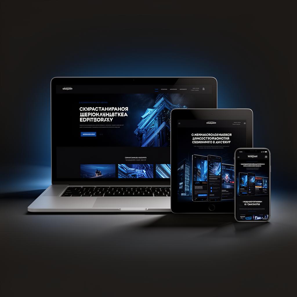 Sample website build shown on laptop, tablet, and phone